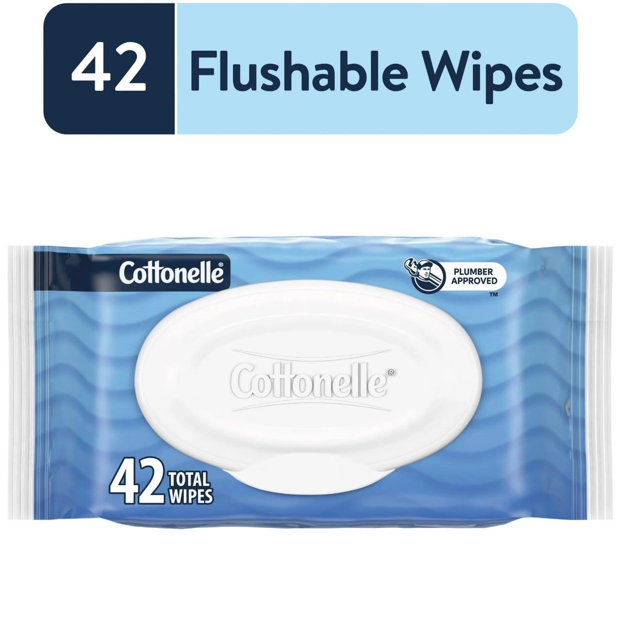Cottonelle Fresh Feel Flushable Wet Wipes, Adult Wet Wipes, 8 Flip-Top Packs, 42 Wipes Per Pack (336 Total Wipes), Packaging May Vary