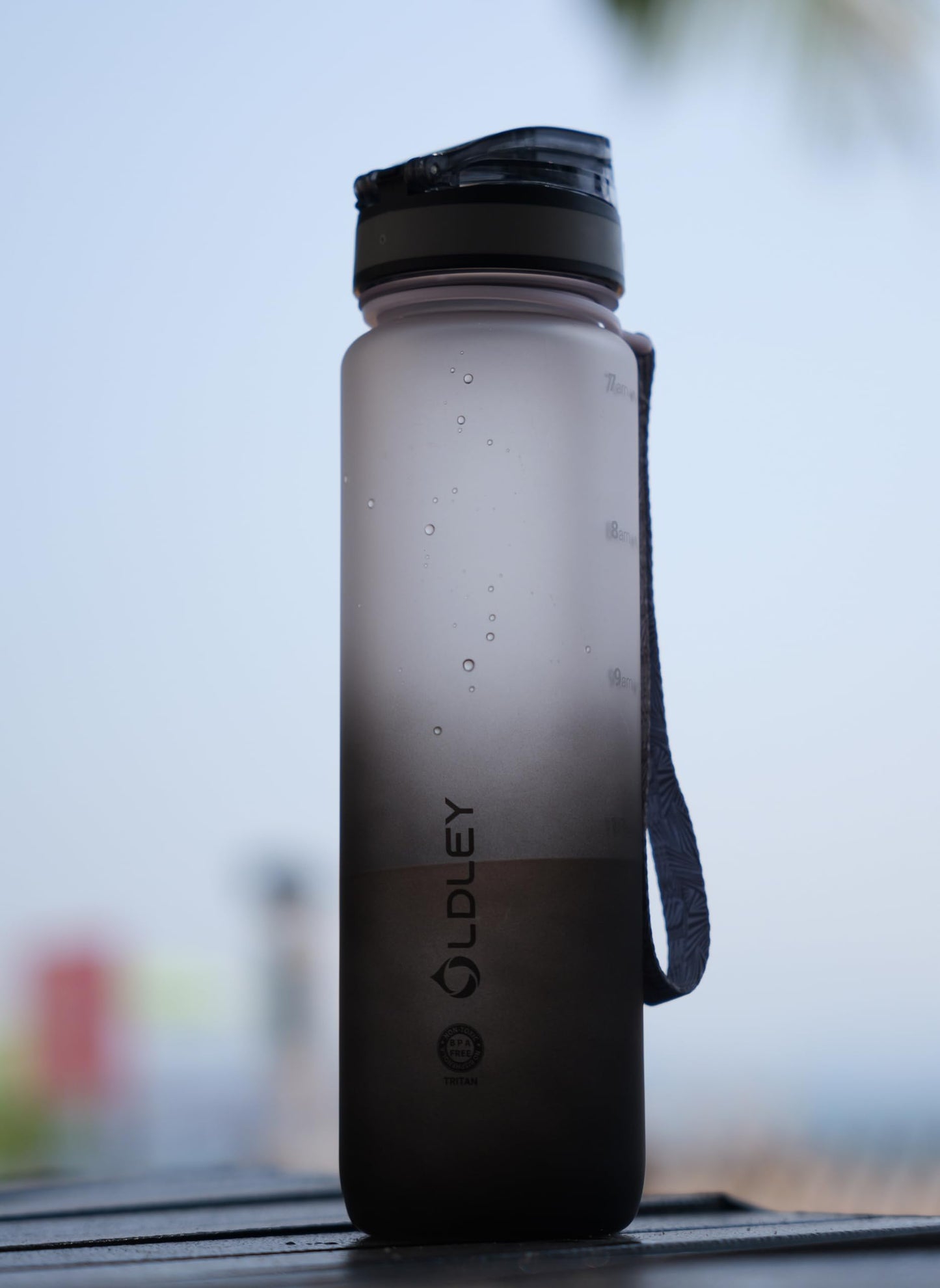 OLDLEY 32 oz Water Bottle, Motivational Water Bottle with Time Marker, Sports Water Bottle With Strap, Leakproof & BPA Free Large Water Bottles for School, Gym, Travel, Outdoor, Tritan, Transparent