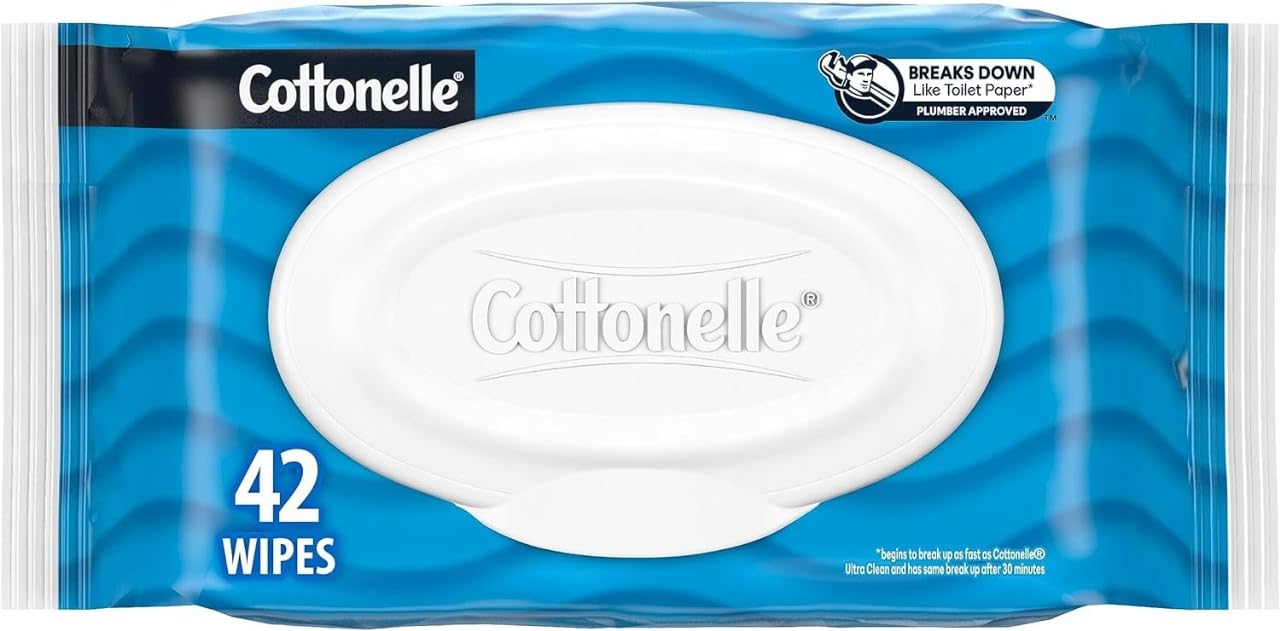 Cottonelle Fresh Feel Flushable Wet Wipes, Adult Wet Wipes, 8 Flip-Top Packs, 42 Wipes Per Pack (336 Total Wipes), Packaging May Vary