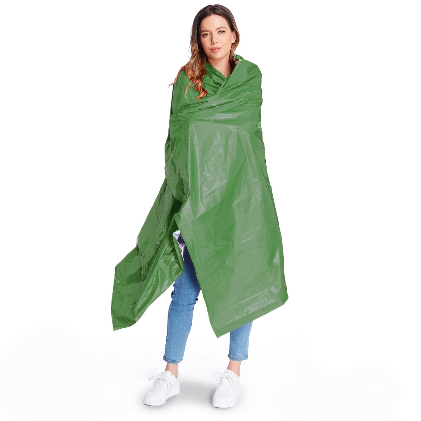 Emergency Blankets Mylar Thermal Blanket,(10 Pack) of Gigantic Space Blanket 82 * 64 in. Survival Blankets Heavy Duty Camping Gear,First Aid