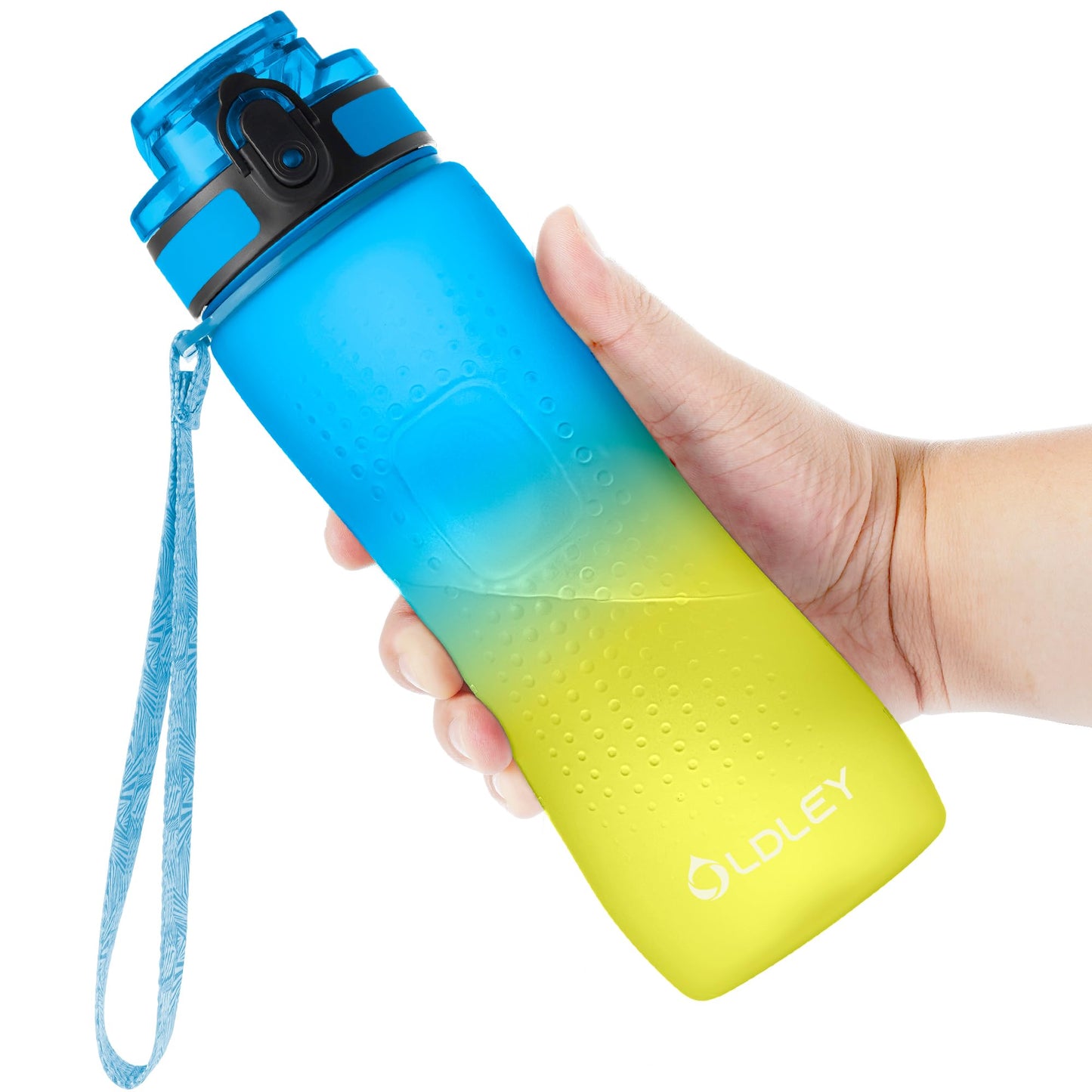 OLDLEY 32 oz Water Bottle, Motivational Water Bottle with Time Marker, Sports Water Bottle With Strap, Leakproof & BPA Free Large Water Bottles for School, Gym, Travel, Outdoor, Tritan, Transparent