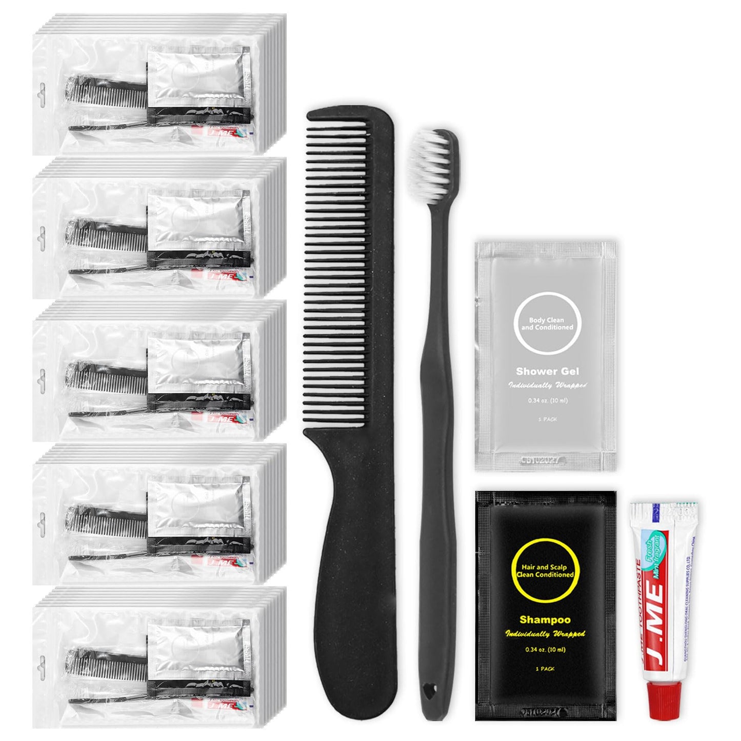 Toiletry Kits Disposable Travel Size Personal Hygiene Kits for Homeless Care Package Supplies in Bulk Toiletries Set Essential Women Men Hotel Guest Charity,Camping,Travel, Apartment 5 in 1(40 Pack)