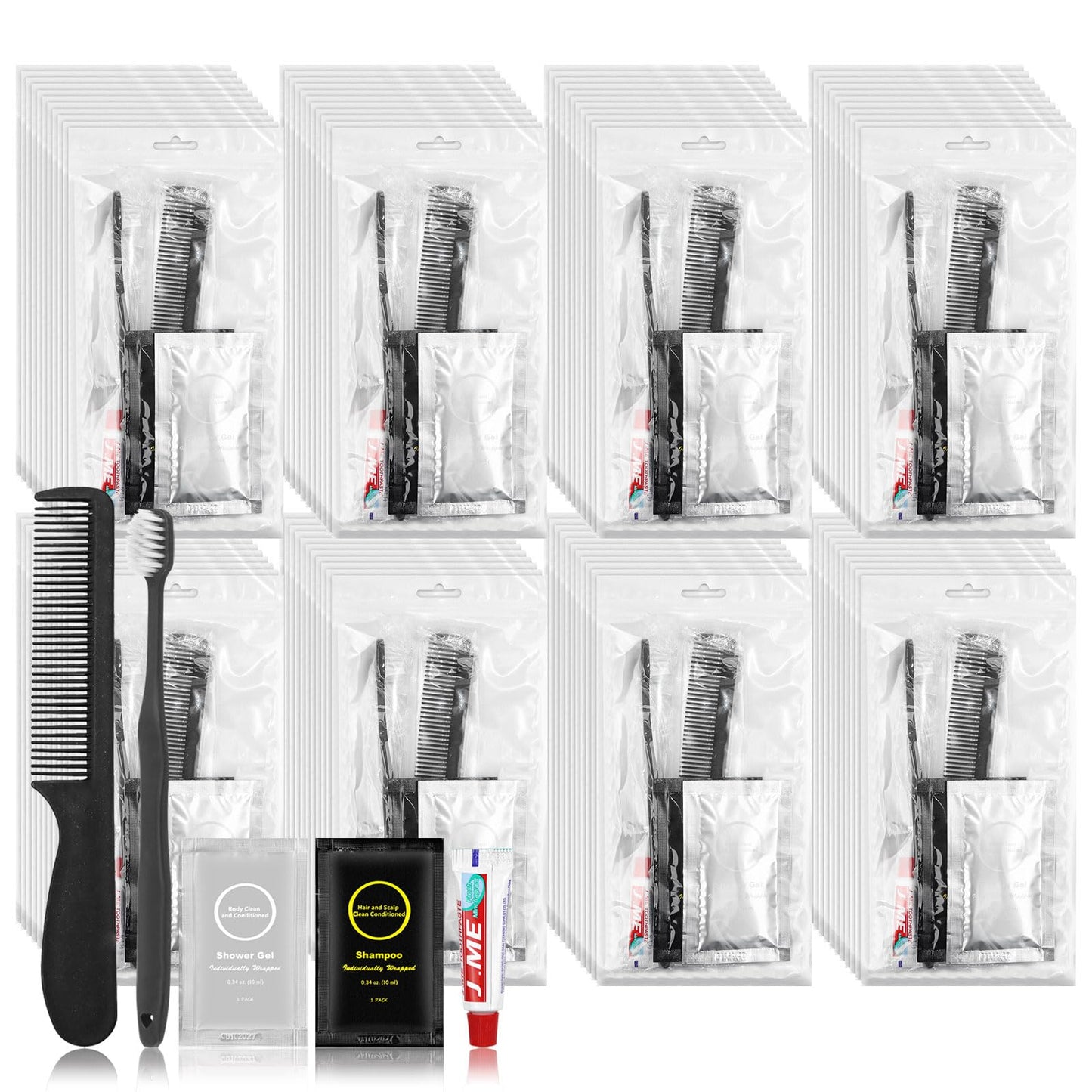 Toiletry Kits Disposable Travel Size Personal Hygiene Kits for Homeless Care Package Supplies in Bulk Toiletries Set Essential Women Men Hotel Guest Charity,Camping,Travel, Apartment 5 in 1(40 Pack)