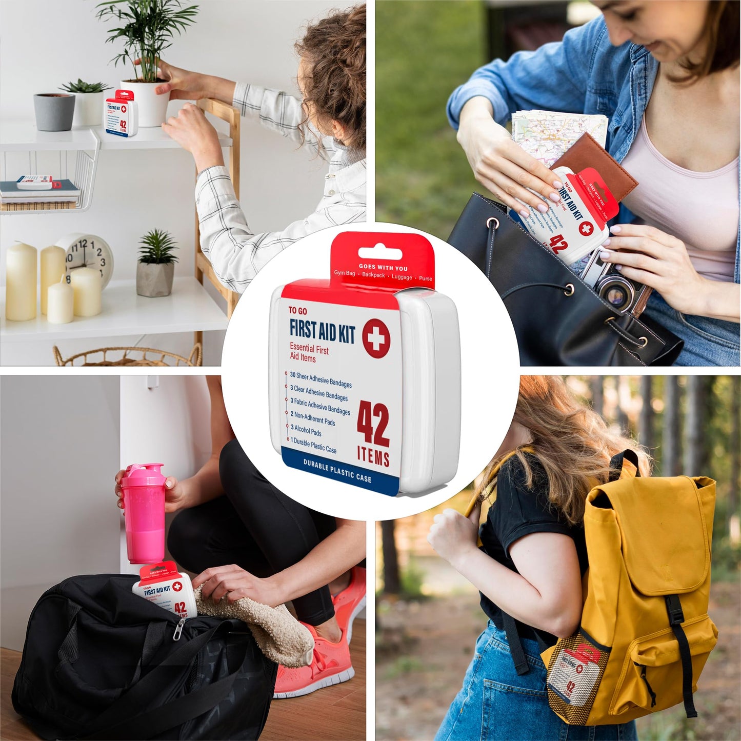 DecorRack 500 Piece First Aid Kit, 12 Individual Boxes of 42 Items Each, First Aid Kit for Car, Home, School, Office, Minor Cuts, Scrapes, Travel, Sports, Field Trips or Camping (500pcs, 12 Pack)