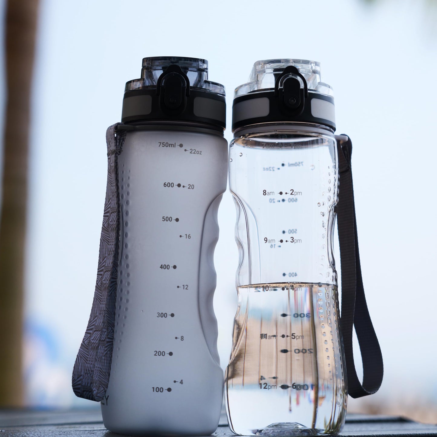 OLDLEY 32 oz Water Bottle, Motivational Water Bottle with Time Marker, Sports Water Bottle With Strap, Leakproof & BPA Free Large Water Bottles for School, Gym, Travel, Outdoor, Tritan, Transparent