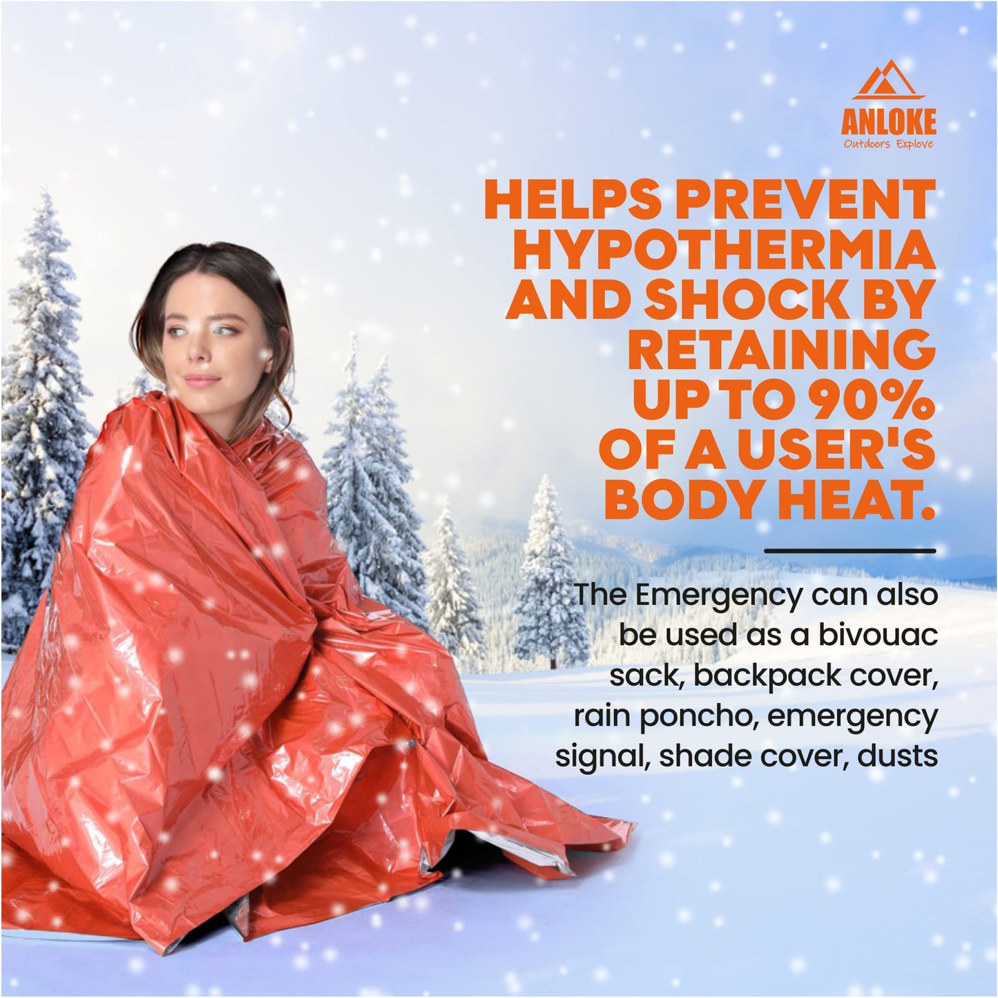 Emergency Blankets Mylar Thermal Blanket,(10 Pack) of Gigantic Space Blanket 82 * 64 in. Survival Blankets Heavy Duty Camping Gear,First Aid
