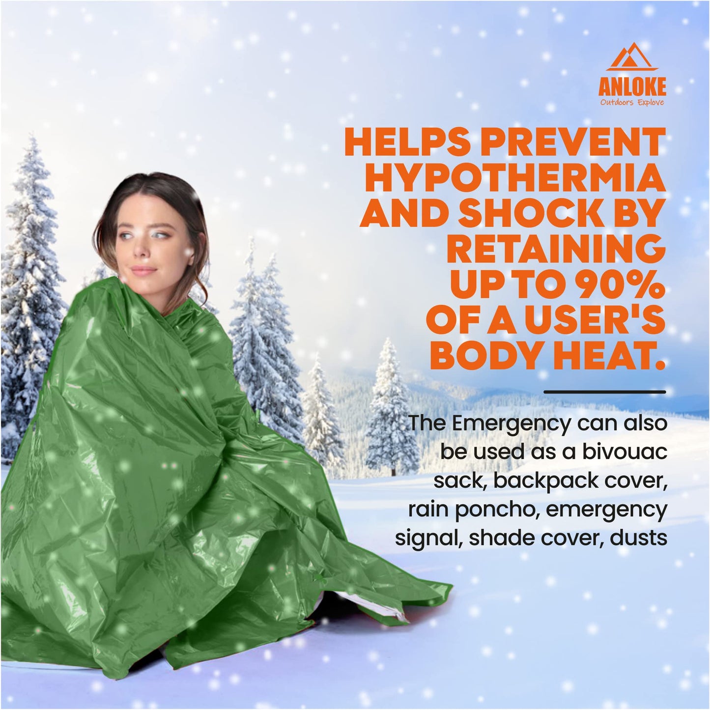 Emergency Blankets Mylar Thermal Blanket,(10 Pack) of Gigantic Space Blanket 82 * 64 in. Survival Blankets Heavy Duty Camping Gear,First Aid