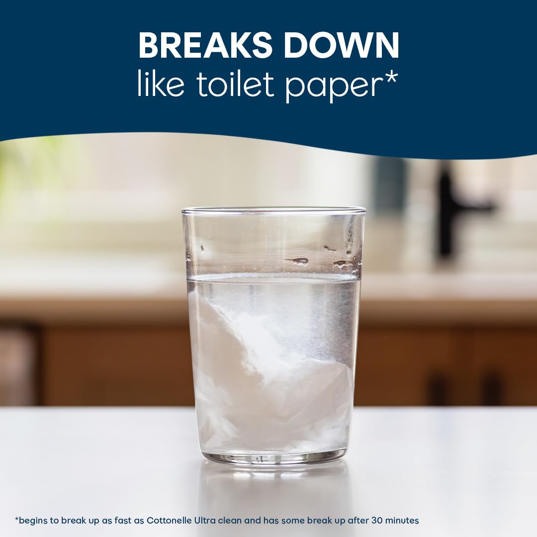 Cottonelle Fresh Feel Flushable Wet Wipes, Adult Wet Wipes, 8 Flip-Top Packs, 42 Wipes Per Pack (336 Total Wipes), Packaging May Vary