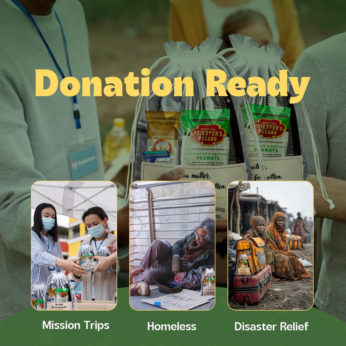 Homeless Care Package (5 Count) – Complete Hygiene Kits for Homeless Includes Food, Socks, First Aid and Personal Care Items – Ideal Homeless Blessing Bag for Outreach and Charity